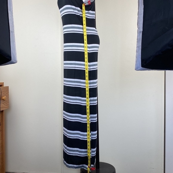 Striped Black and White Maxi Dress - Picture 10 of 16